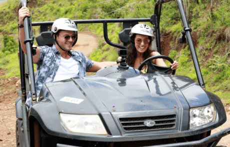 Gina and Lee quad biking