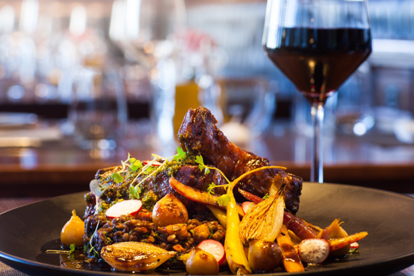 Camissa Winter menu 1 - Lamb rib chop with sweet potato lentil ragout, root vegetables, pearl onions, citrus gremolata